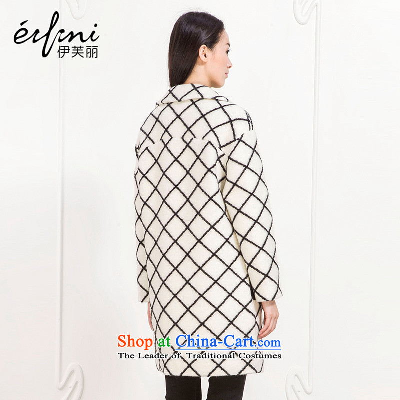 El Boothroyd 2015 winter clothing new products Korean grid? butted long hair)? This white coats 6580957516 female M Lai (eifini, Evelyn) , , , shopping on the Internet