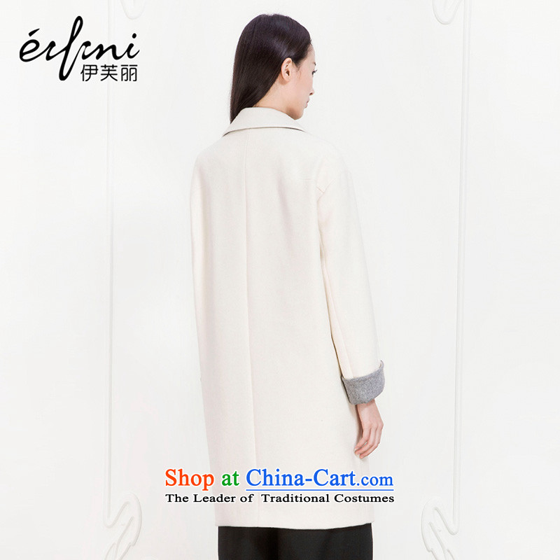 El Boothroyd 2015 autumn and winter new Korean version in pure color long coats female 6580957654 girl? This white S, Evelyn Lai (eifini) , , , shopping on the Internet