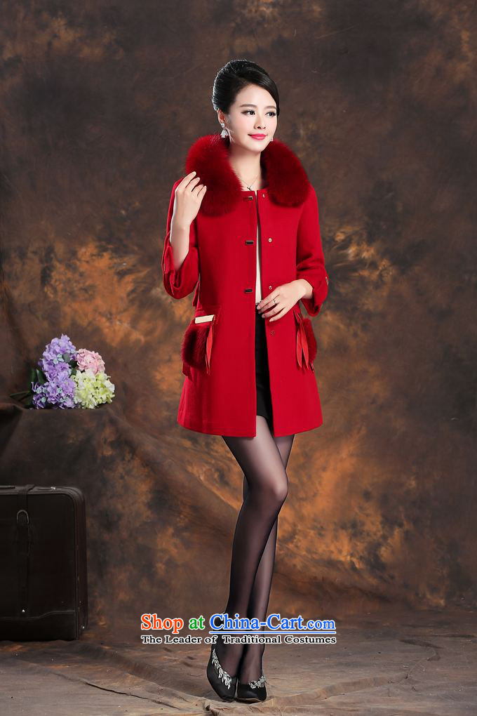 The former Yugoslavia autumn dreams 2015 new women's winter Western Wind stylish commuter wild video thin-sided flannel long long-sleeved wool cashmere overcoat female 7-842? large red L picture, prices, brand platters! The elections are supplied in the national character of distribution, so action, buy now enjoy more preferential! As soon as possible.