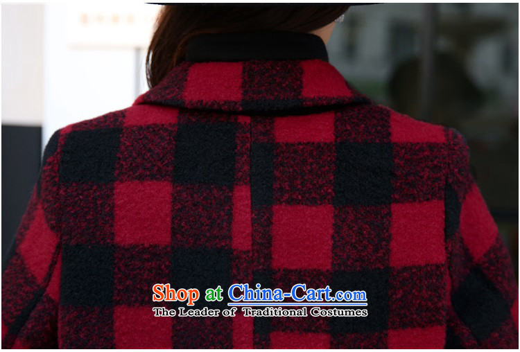 2015 winter clothing new OVBE, Korean fashion lapel latticed Sau San Mao? wild in temperament coats long jacket, Female Green Grid M picture, prices, brand platters! The elections are supplied in the national character of distribution, so action, buy now enjoy more preferential! As soon as possible.
