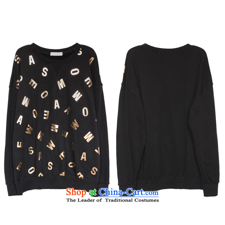 The new 2015 Zz&ff to xl autumn and winter female thick MM200 catty letters forming the shirt sweater stamp T-shirt black XXXXXL picture, prices, brand platters! The elections are supplied in the national character of distribution, so action, buy now enjoy more preferential! As soon as possible.