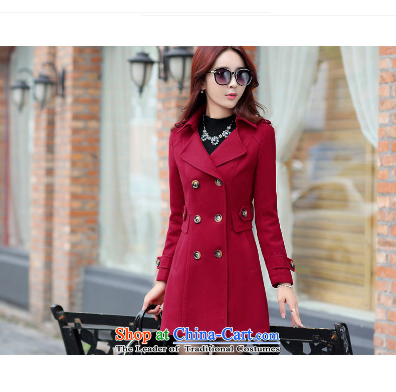 Michelle Gellar of 2015 Fall/Winter Collections new Korean fashion Sau San? jacket maximum gross V-neck in long double-gross and deep female coat? L picture, prices, brand platters! The elections are supplied in the national character of distribution, so action, buy now enjoy more preferential! As soon as possible.