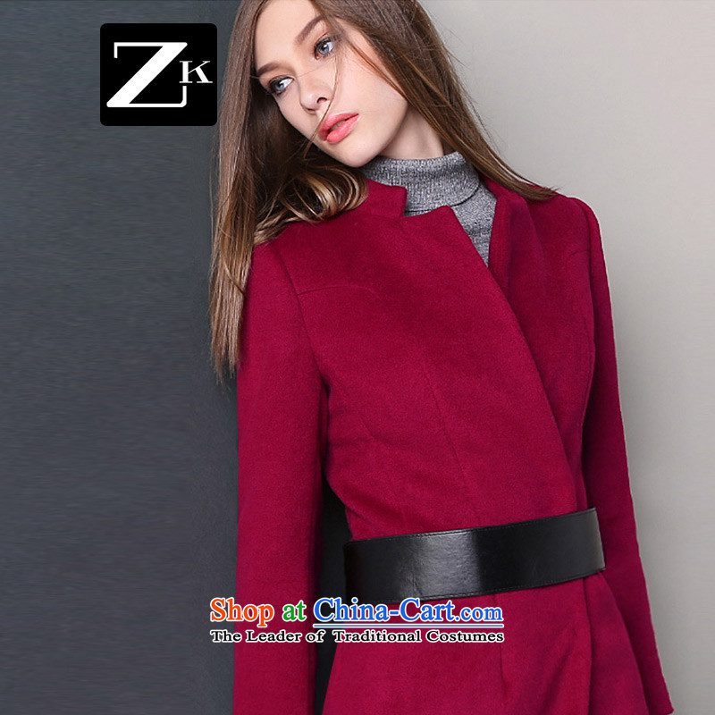 Zk Western women2015 Fall_Winter Collections new aubergine Sau San? In gross jacket long time a wool coat BOURDEAUXS