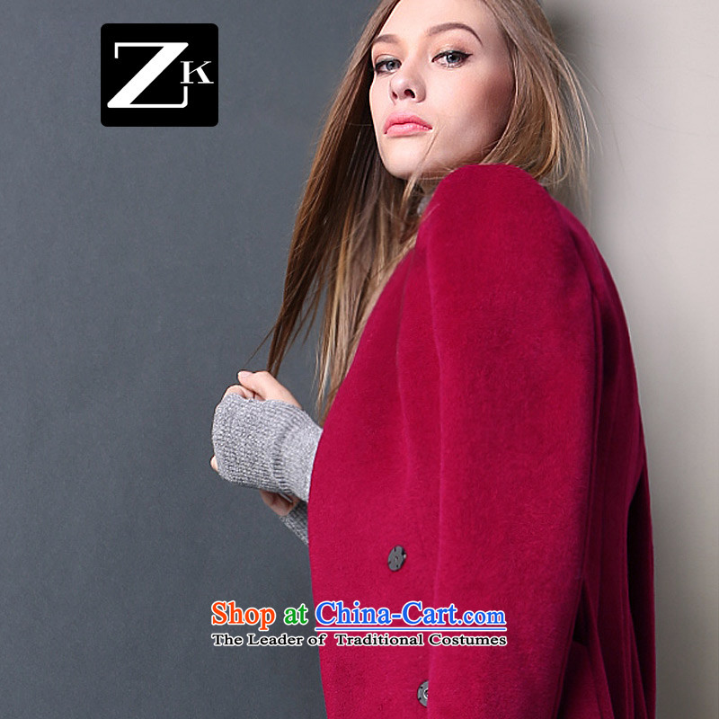 Zk Western women 2015 Fall/Winter Collections new aubergine Sau San? In gross jacket long time a wool coat bourdeaux S,zk,,, shopping on the Internet
