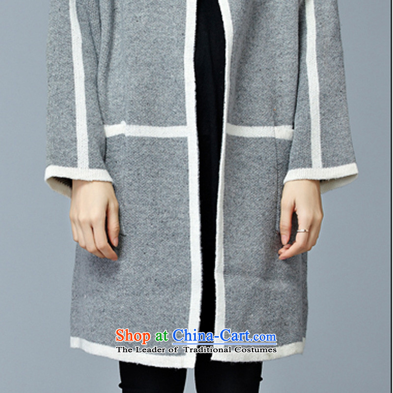 Double Chin Yi Su-large autumn and winter of ladies' knitted shirts coats female thick mm to increase female ZM7600 sweater jacket gray code, made thousands are Yi Su-shopping on the Internet has been pressed.