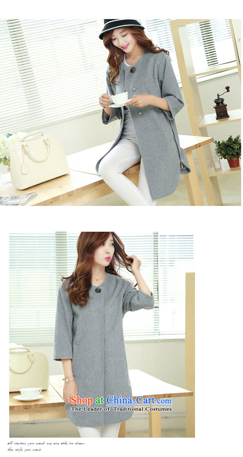 Vera wind 2015 autumn and winter new Korean version of large numbers of ladies loose video thin round-neck collar coats jacket in gross? Long Female gray M picture, prices, brand platters! The elections are supplied in the national character of distribution, so action, buy now enjoy more preferential! As soon as possible.