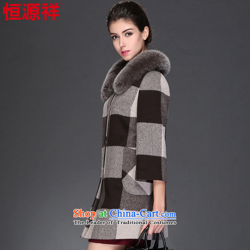 Hengyuan Cheung 2015 autumn and winter woolen coat a jacket compartments in Sau San long, Ms. Gross Gross for 8946 fox? No. 1 coffee 165/88A(L), Hengyuan Cheung shopping on the Internet has been pressed.