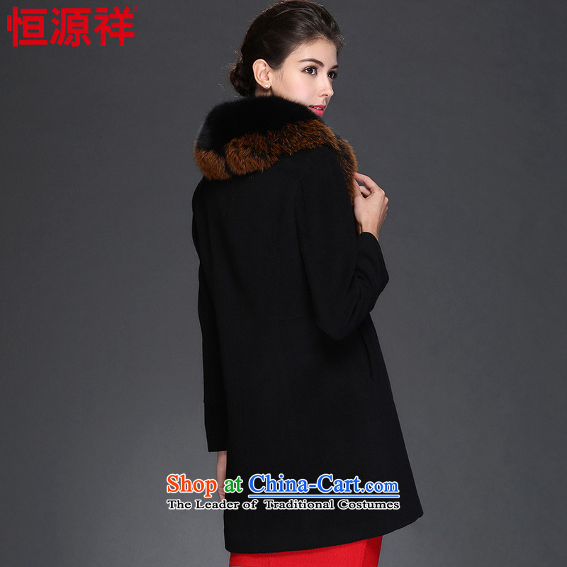 Hengyuan Cheung 2015 autumn and winter coats, wool a medium to long term gross?   luxurious nagymaros for coat 8947 No. 1 black 175/96A(XXL), Hengyuan Cheung shopping on the Internet has been pressed.
