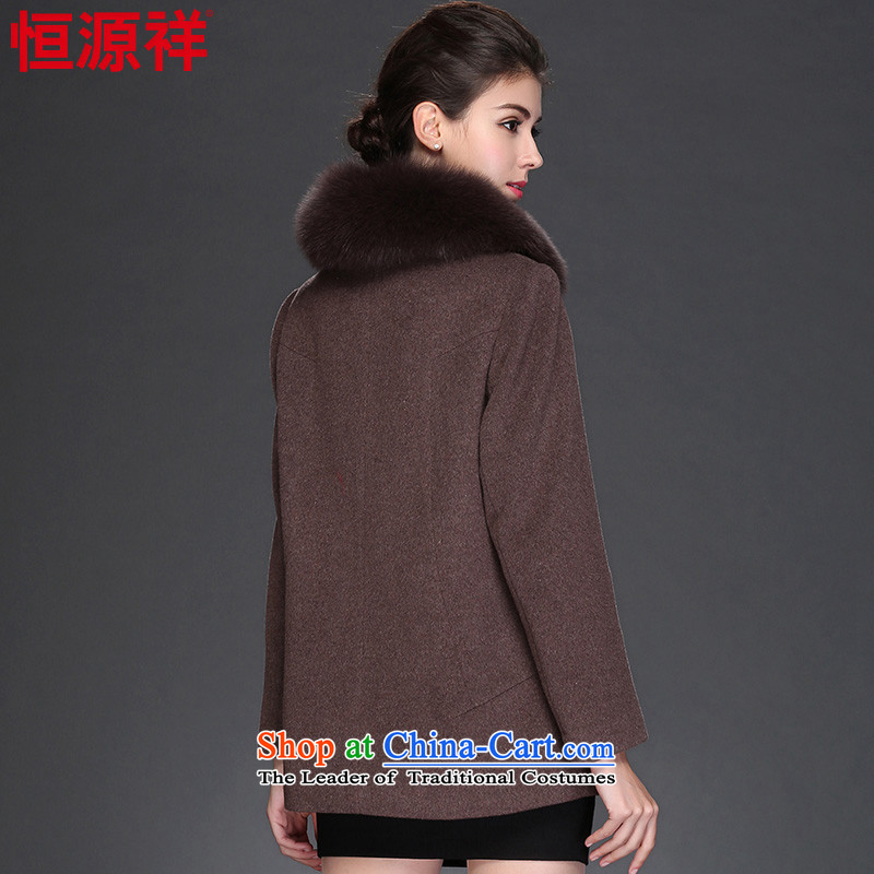 Hengyuan Cheung 2015 autumn and winter coats, wool a short of the amount? jacket for the middle-aged   Fox Gross 8948 female 3 mixed gray lady 185/104A(4XL), Hengyuan Cheung shopping on the Internet has been pressed.