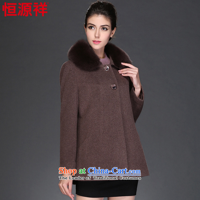 Hengyuan Cheung 2015 autumn and winter coats, wool a short of the amount? jacket for the middle-aged   Fox Gross 8948 female 3 mixed gray lady 185/104A(4XL), Hengyuan Cheung shopping on the Internet has been pressed.