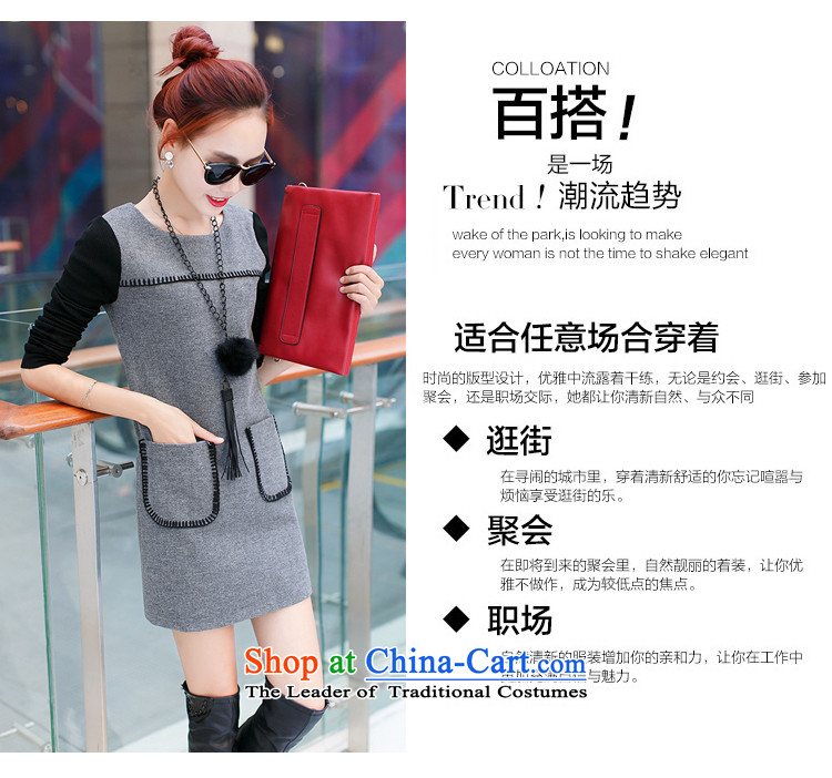 North America and 2015 autumn and winter in new long loose lace video thin coat larger female gray color   photo of 8088 XL, prices, brand platters! The elections are supplied in the national character of distribution, so action, buy now enjoy more preferential! As soon as possible.