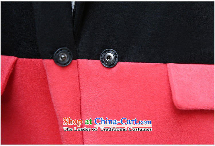 2015 winter clothing new OVBE, Korean fashion Sau San stitching knocked colors? In OL long jacket temperament jacket, female watermelon red XL Photo, prices, brand platters! The elections are supplied in the national character of distribution, so action, buy now enjoy more preferential! As soon as possible.
