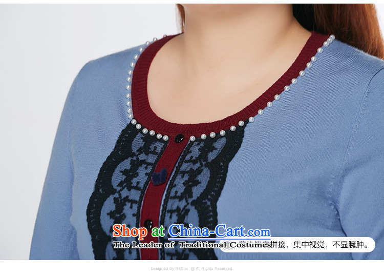 Msshe xl women 2015 new autumn and winter 200 catties knocked color lace stitching sweater pullovers 10640 gray-blue 4XL Photo, prices, brand platters! The elections are supplied in the national character of distribution, so action, buy now enjoy more preferential! As soon as possible.