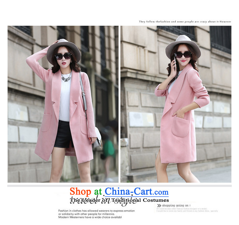 For autumn and winter 2015-heung-new ladies hair? Jacket Korean fashion sweater stitching long-sleeved temperament and elegant in thin long graphics gross overcoats? female pink M picture, prices, brand platters! The elections are supplied in the national character of distribution, so action, buy now enjoy more preferential! As soon as possible.