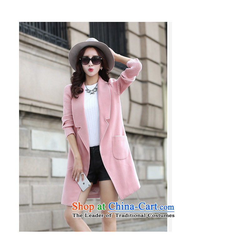 For autumn and winter 2015-heung-new ladies hair? Jacket Korean fashion sweater stitching long-sleeved temperament and elegant in thin long graphics gross overcoats? female pink M picture, prices, brand platters! The elections are supplied in the national character of distribution, so action, buy now enjoy more preferential! As soon as possible.