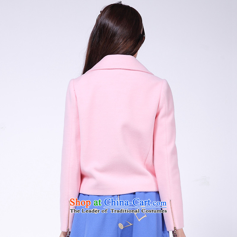 In 2015 winter flower new a wool coat Korean Sau San video gross is short thin coat female 30VD43509 pink flower to (duoyi, L) , , , shopping on the Internet
