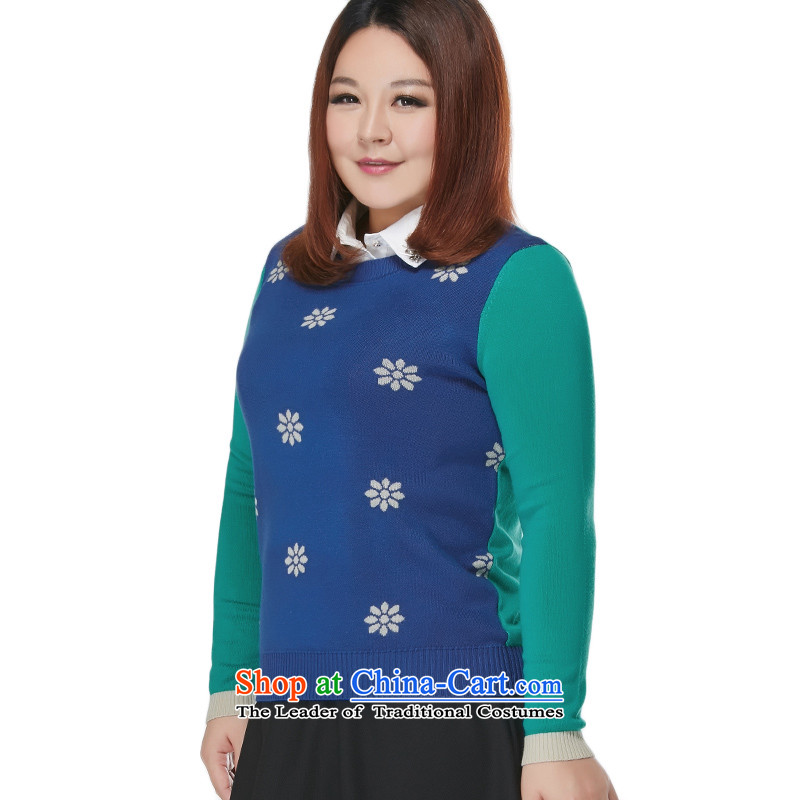 To increase the number msshe women 2015 new autumn and winter jacquard round-neck collar kit and knitwear sweater 8,605 Blue 4XL, Susan Carroll, the poetry Yee (MSSHE),,, shopping on the Internet