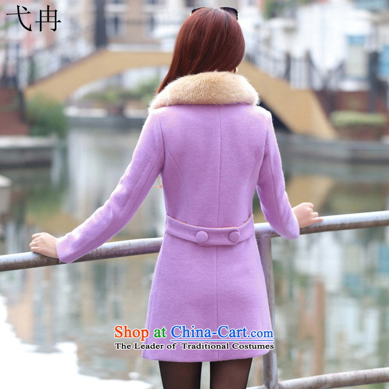 Cruise in the autumn and winter 2015 advanced new women in Korean long hair Sau San? N461 coats light purple , L, cruising the comparison shopping on the Internet has been pressed.