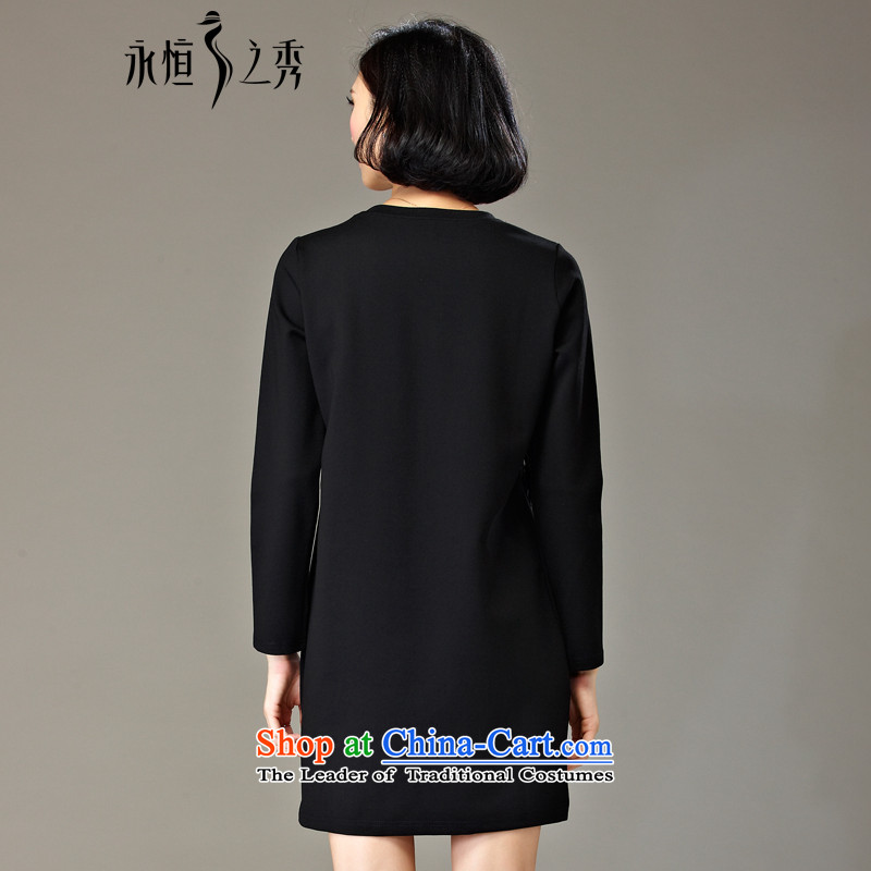 The Eternal Soo-XL women's dresses 2015 MM thick larger Fall/Winter Collections new thick sister thick plus is 200 catties video thin black skirt suits winter 4XL, eternal Soo , , , shopping on the Internet