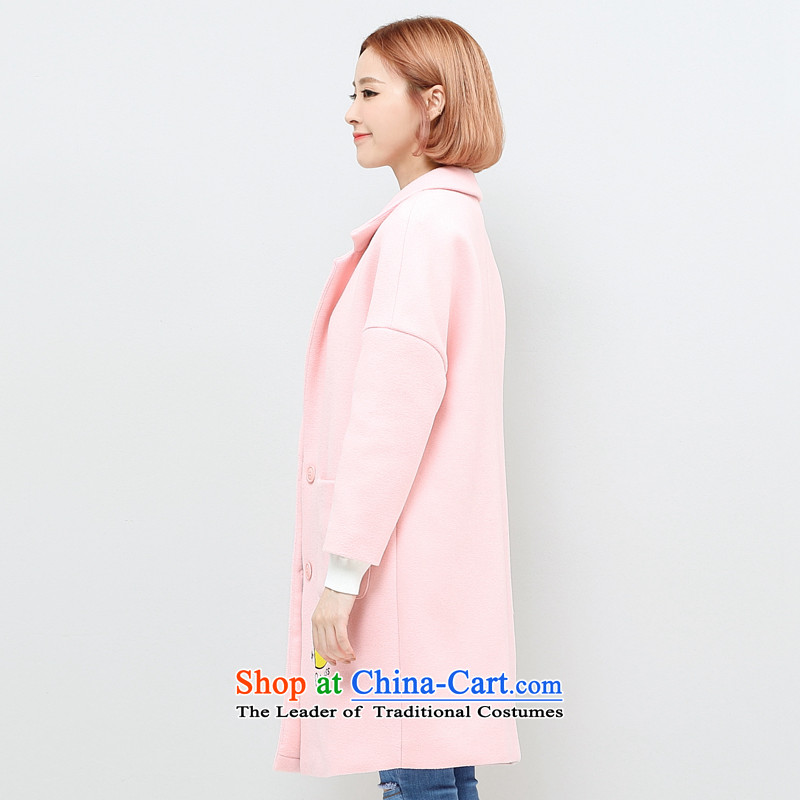 Widen the autumn 2015 replace korea color version of female lady Wong Koon-embroidery pocket long hair? jacket crown light pink color (kuose width M) , , , shopping on the Internet