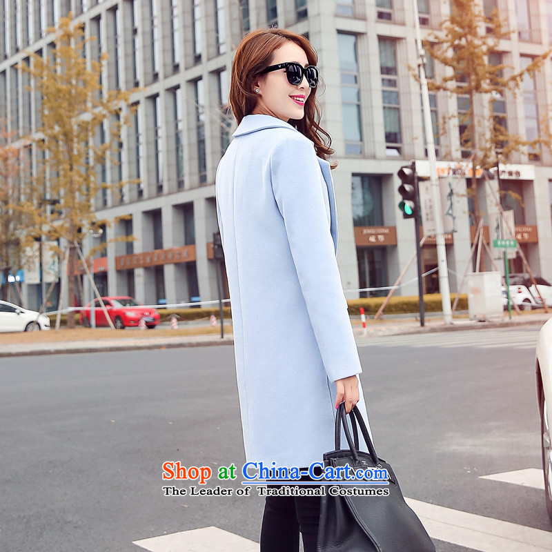 7462m and the new, Autumn 2015 Korean version of women's gross? female power coat jacket , light blue, m (chuckle CASEEMILO) , , , shopping on the Internet