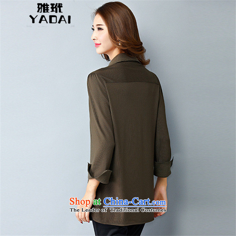 The new 2015 Zebina Nga leave two large long-sleeved shirt, forming the women XXXXL, brown nga toi I.Collaboration (YADAI) , , , shopping on the Internet