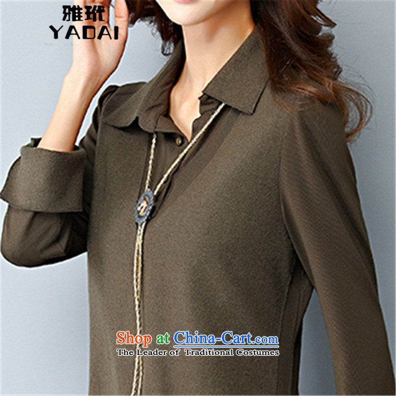 The new 2015 Zebina Nga leave two large long-sleeved shirt, forming the women XXXXL, brown nga toi I.Collaboration (YADAI) , , , shopping on the Internet