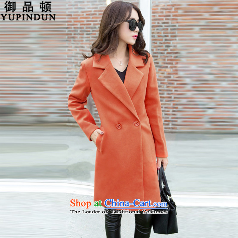 The mercy of Clinton coats, wool? long hair? jacket a wool coat 2015 Fall_Winter Collections for women won the new version for this suit coats of Sau San female orangeXL