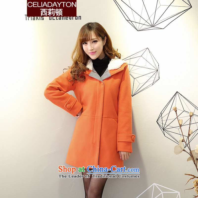 Szili Clinton the ventricular hypertrophy code women 2015 new product lines for autumn and winter by sister in mm thick long thin hair? jacket video female cashmere overcoat hoodie 200 catties orange XXXXL, Szili (celia dayton , , , shopping on the Internet