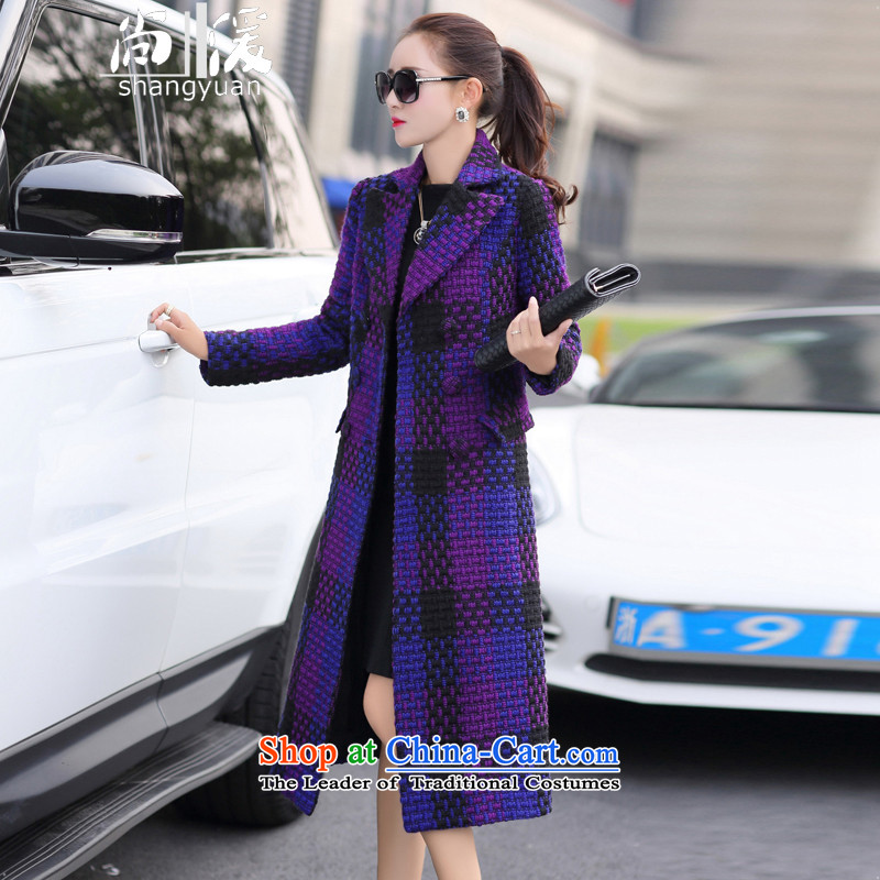 In the winter of 2015  yet new models in long stylish Korean gross gross invoiced to cloak?? jacket female blue-violet?L100-110 catty
