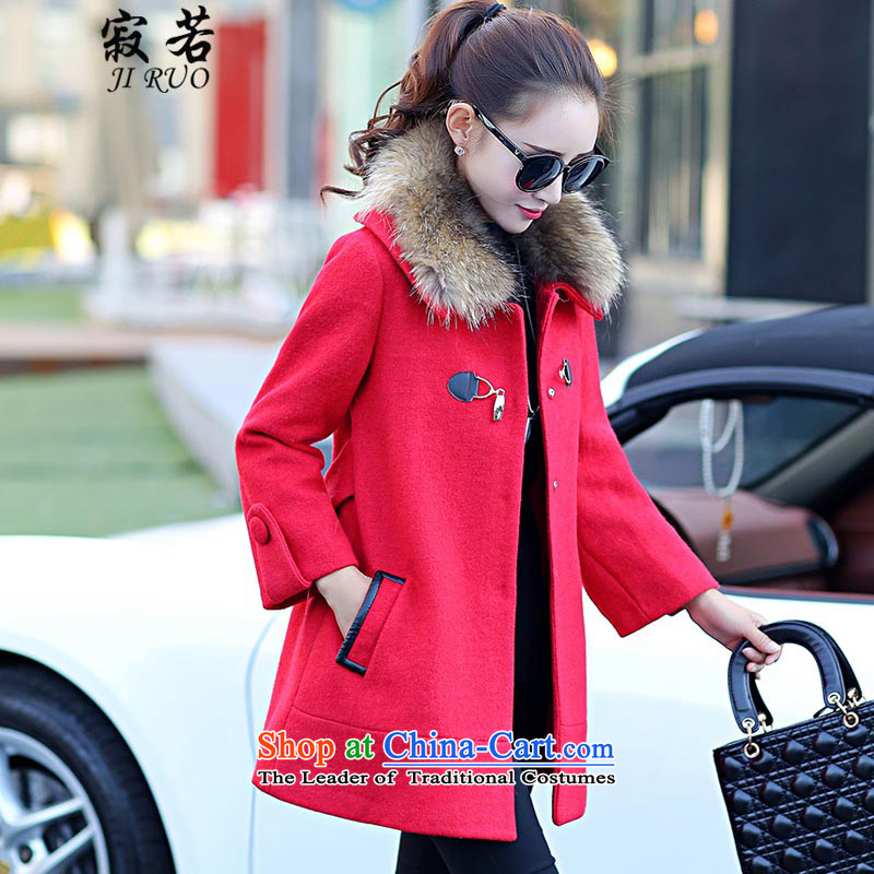 Lonely if gross? autumn and winter coats women 2015 replacing the new Korean version of Sau San double row is long wool coat 3150 7203 a red light (if JIRUO M) , , , shopping on the Internet