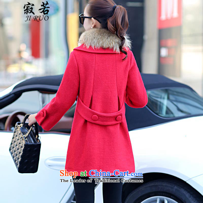 Lonely if gross? autumn and winter coats women 2015 replacing the new Korean version of Sau San double row is long wool coat 3150 7203 a red light (if JIRUO M) , , , shopping on the Internet