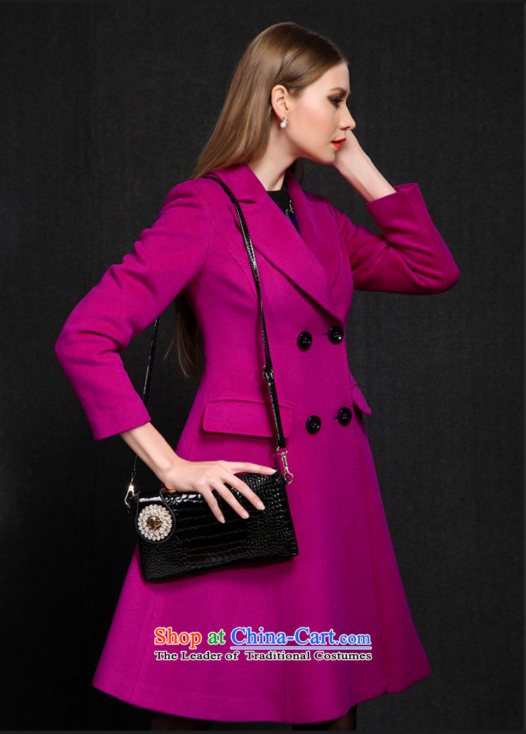 Yuen-core women 2015 winter clothing new stylish long-sleeved temperament, double-video in the thin long coats jacket girls gross? Mui purple XL Photo, prices, brand platters! The elections are supplied in the national character of distribution, so action, buy now enjoy more preferential! As soon as possible.