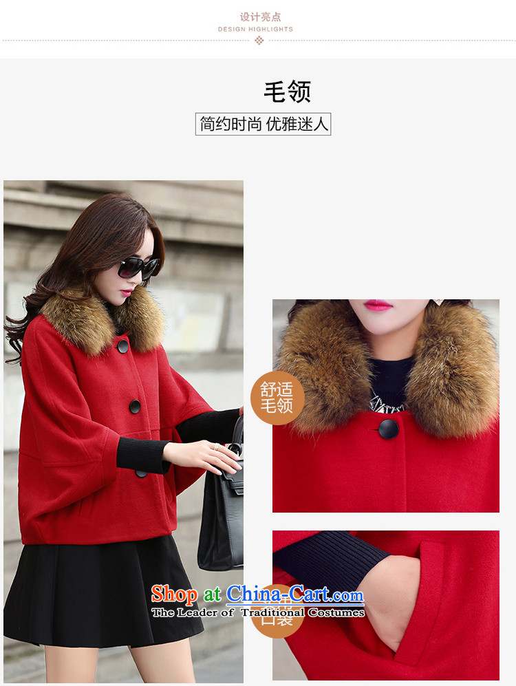 Princess Royal Seal 2015 Fall/Winter Collections new liberal video thin bat sleeves Doo-fung gross?) Ms. Short jacket a wool coat 96682 RED  M picture, prices, brand platters! The elections are supplied in the national character of distribution, so action, buy now enjoy more preferential! As soon as possible.