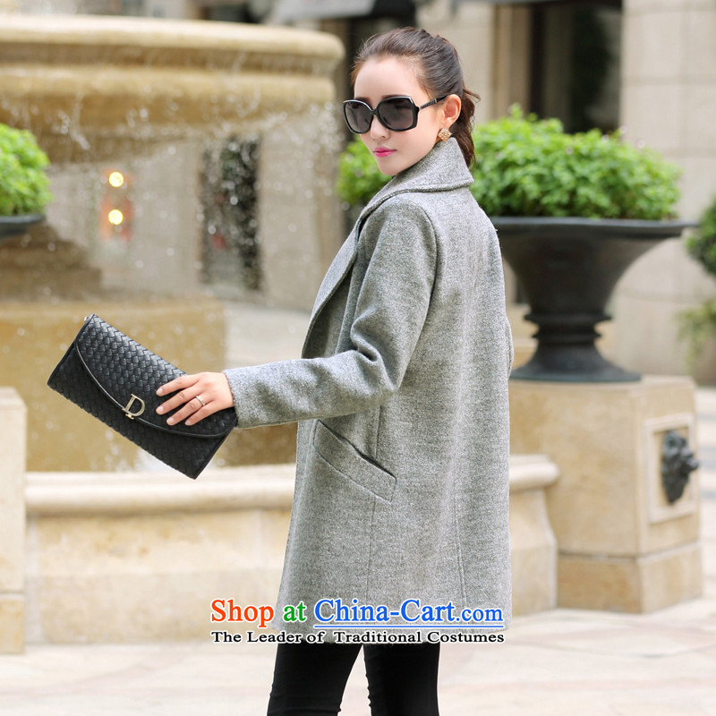 The 2015 autumn and winter-hee new Korean fashion OL commuter gross in women's coat? long jacket coat gross? gray XL Photo, prices, brand platters! The elections are supplied in the national character of distribution, so action, buy now enjoy more preferential! As soon as possible.