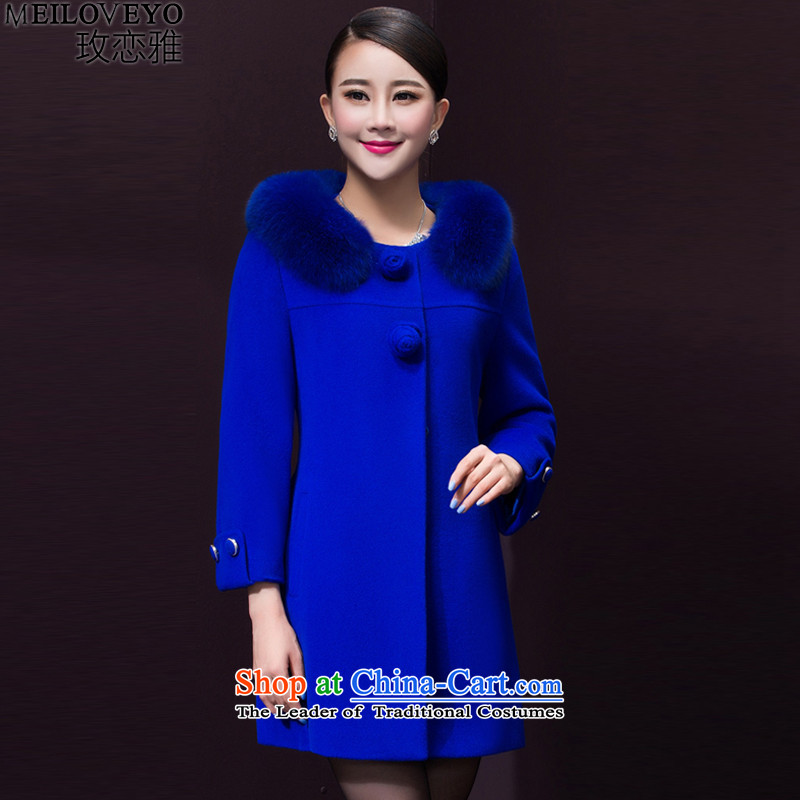 In 2015, the gross land Jacob? female autumn and winter coats of new products in the long small incense wind-Nagymaros Washable Wool Sweater female 6,393? blue?XL