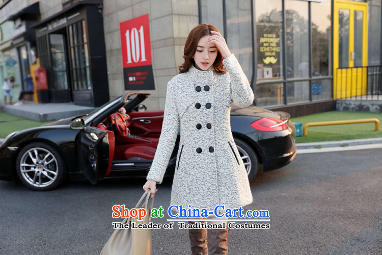 Vera wind 2015 autumn and winter new Korean girl who decorated stylish long coats that we Gross Gross flows of Women's jacket? White L picture, prices, brand platters! The elections are supplied in the national character of distribution, so action, buy now enjoy more preferential! As soon as possible.