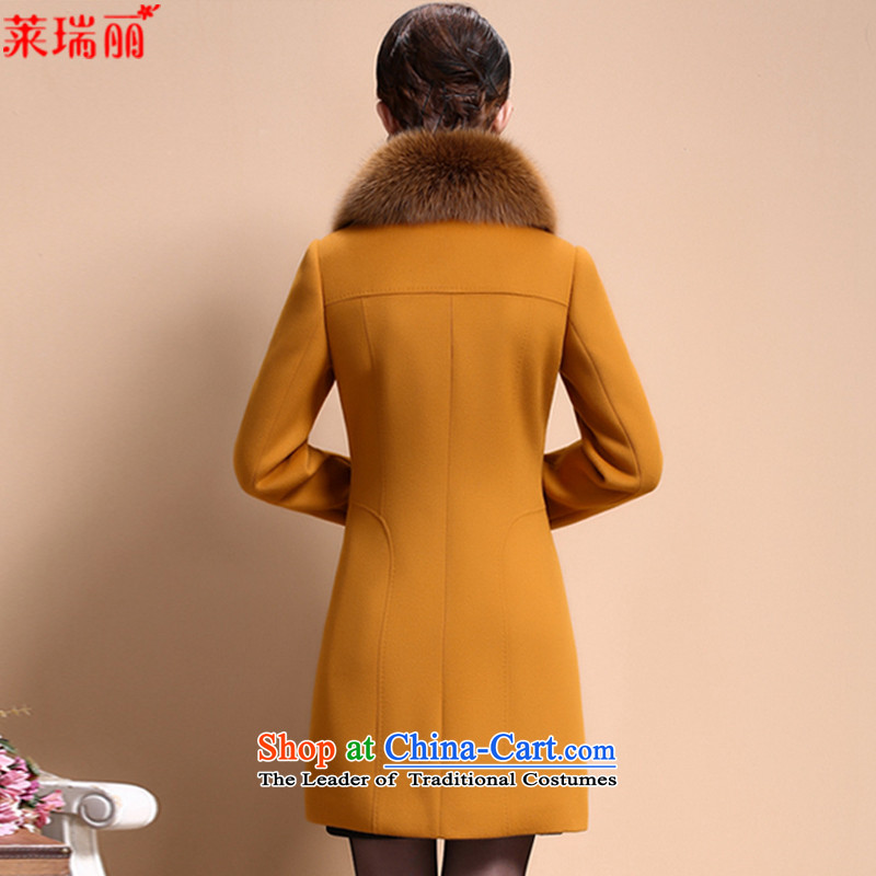 Gloria Ruili  2015 winter clothing in new long hair?  8066 female jacket coat yellow XXL, Gloria Ruili , , , shopping on the Internet
