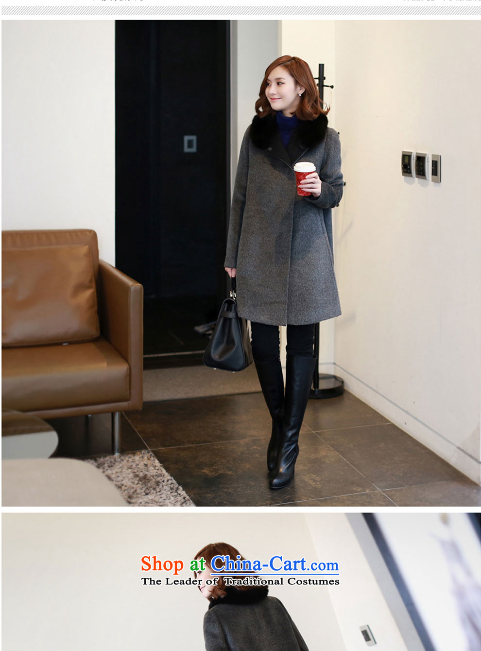 Po luxury 2015 winter new Korean fashion OL temperament gross butted? Long a wool coat girl in gray XL Photo W6028, prices, brand platters! The elections are supplied in the national character of distribution, so action, buy now enjoy more preferential! As soon as possible.