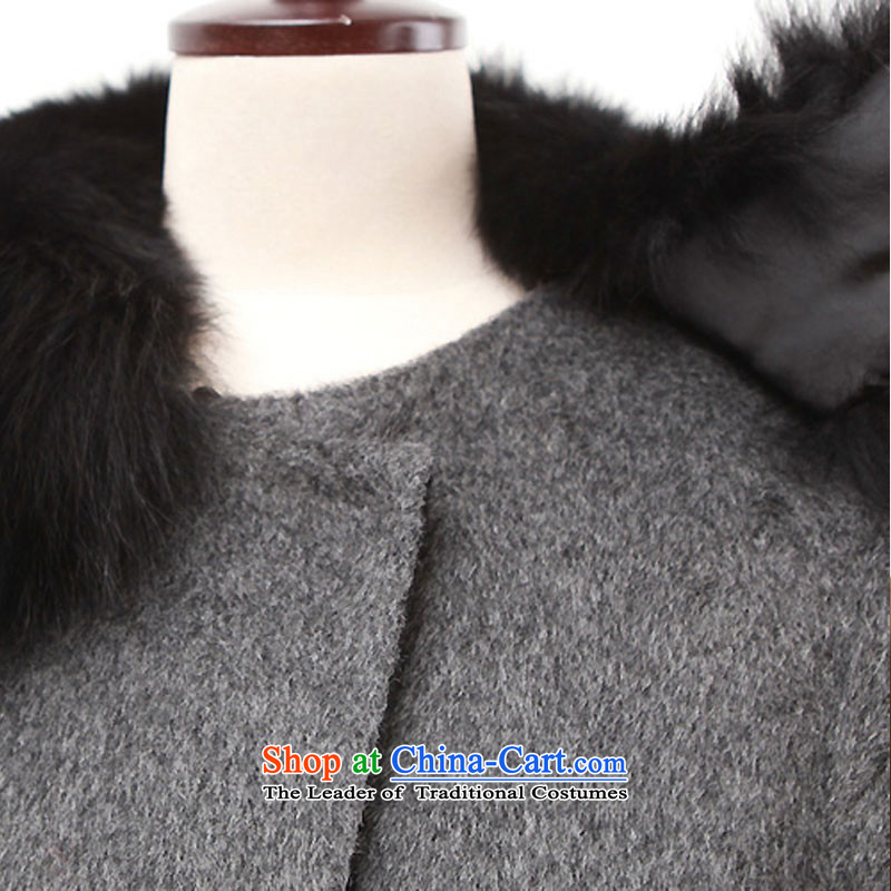 Po luxury 2015 winter new Korean fashion OL temperament gross butted? Long a wool coat girl in gray XL, Bo W6028 luxury (baoshe) , , , shopping on the Internet