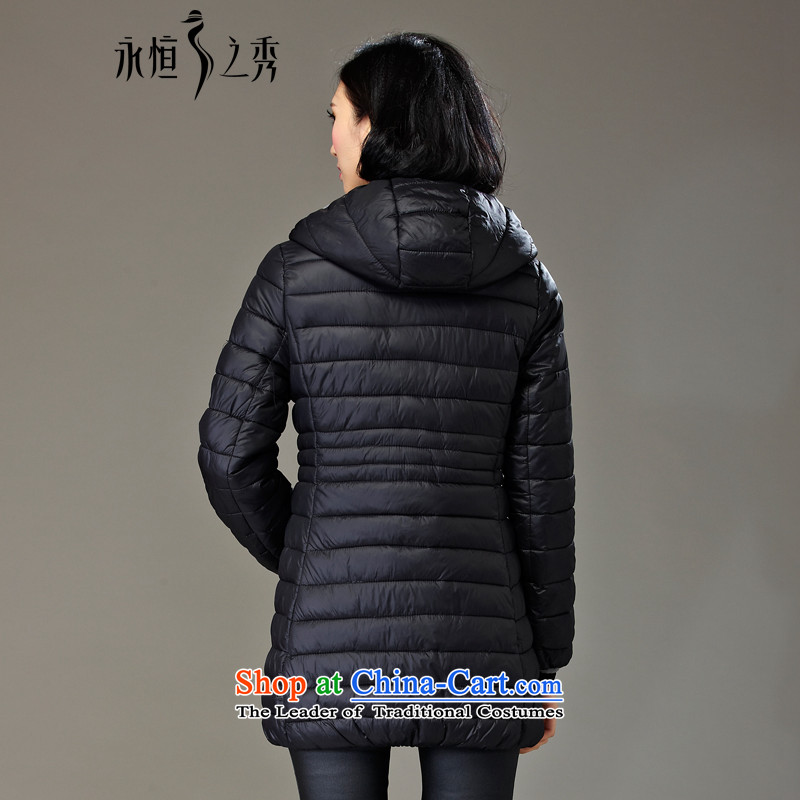 2015 MM to thick xl girl in autumn and winter jackets long new 200 catties thick cotton clothing sister new black (pre-sale 10 day shipping 3XL,) Eternal Soo , , , shopping on the Internet