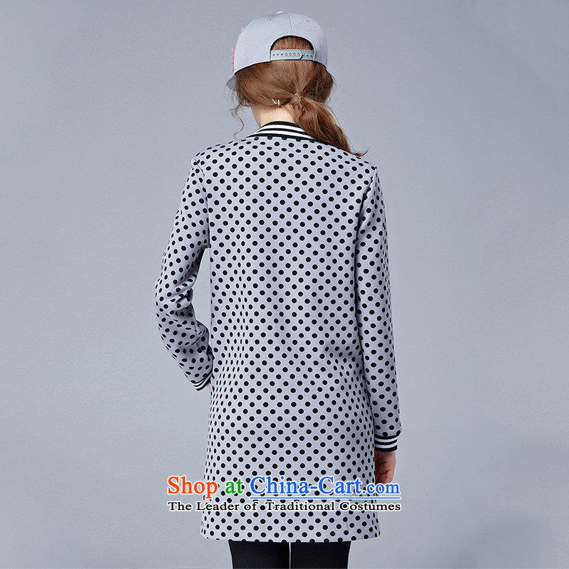 Rui Mei to 2015 to increase the number of women in autumn and winter new thick mm loose waves point long Leisure. Stamp long-sleeved jacket N1607 CARDIGAN 3XL, Rui Mei to gray (RIUMILVE) , , , shopping on the Internet