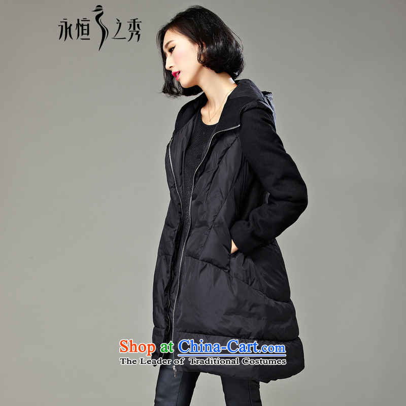 The Eternal Sau 2015 MM to thick xl female jackets cotton coat in the autumn and winter long new 200 catties thick cotton thin graphics personality sister black jacket 4XL, eternal Soo , , , shopping on the Internet