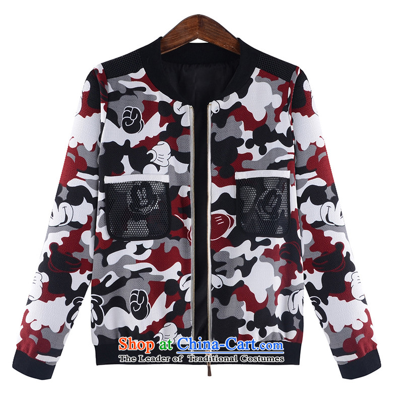 Rui Mei to 2015 to increase the number of women in autumn and winter new thick mm loose video thin jacket jacket western camouflage uniforms N1062 stamp baseball picture color 3XL, Rui Mei-RIUMILVE) , , , shopping on the Internet