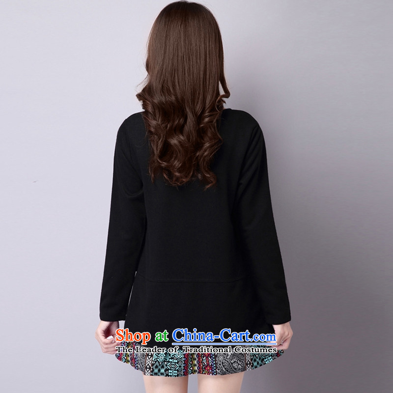 Gigi Lai Ki 2015 won the autumn and winter new larger female thick MM loose video thin dresses 948 Black XXL, Gigi Lai Ki , , , Korea shopping on the Internet