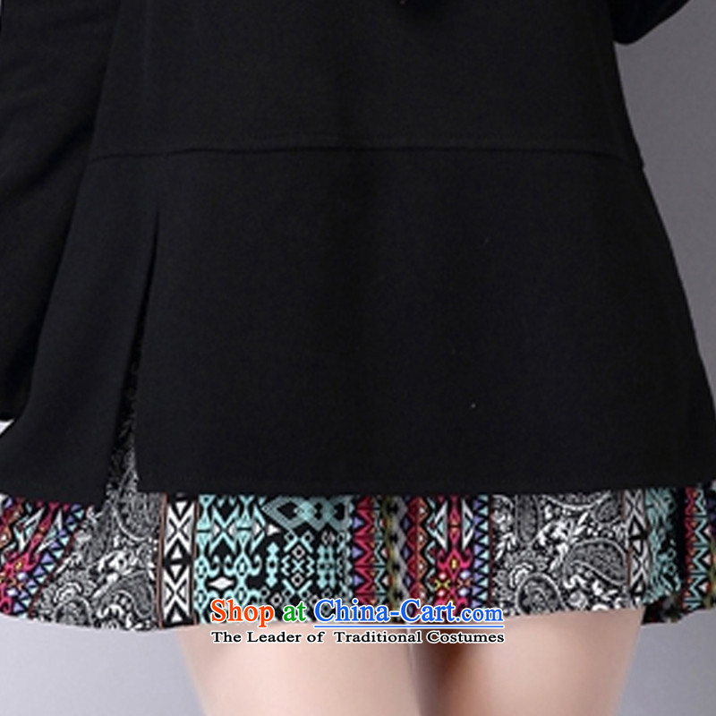 Gigi Lai Ki 2015 won the autumn and winter new larger female thick MM loose video thin dresses 948 Black XXL, Gigi Lai Ki , , , Korea shopping on the Internet