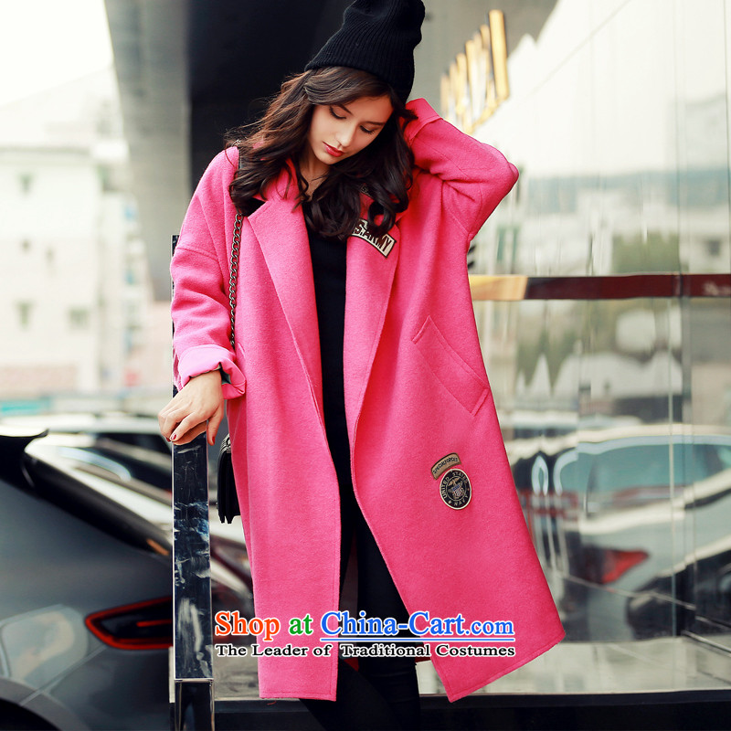 Moting The Ting 2015 autumn and winter new winter for women pure color coats, wool? long hair? jacket Korean large thin graphics Sau San women in red (new), L, ink-ting (MOTING) , , , shopping on the Internet