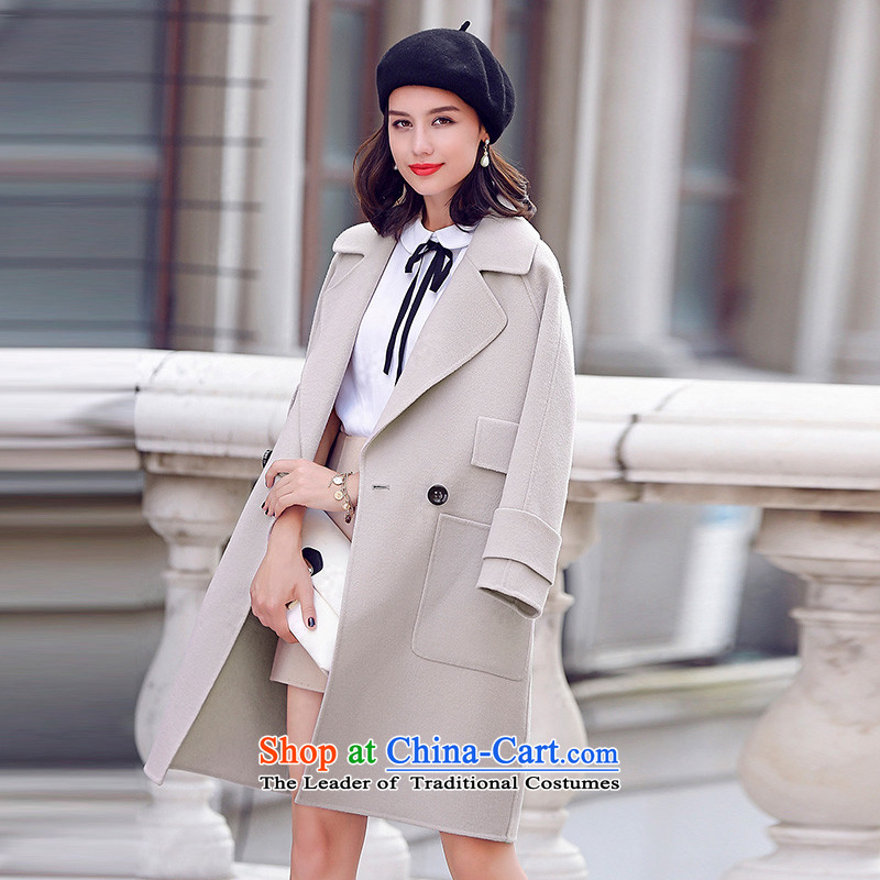 Estimated 2015 Autumn Load New Pei high reverse collar-sided flannel Ms. woolen coat in the medium to long term gross? M Ho Pui beige jacket (lanpei) , , , shopping on the Internet