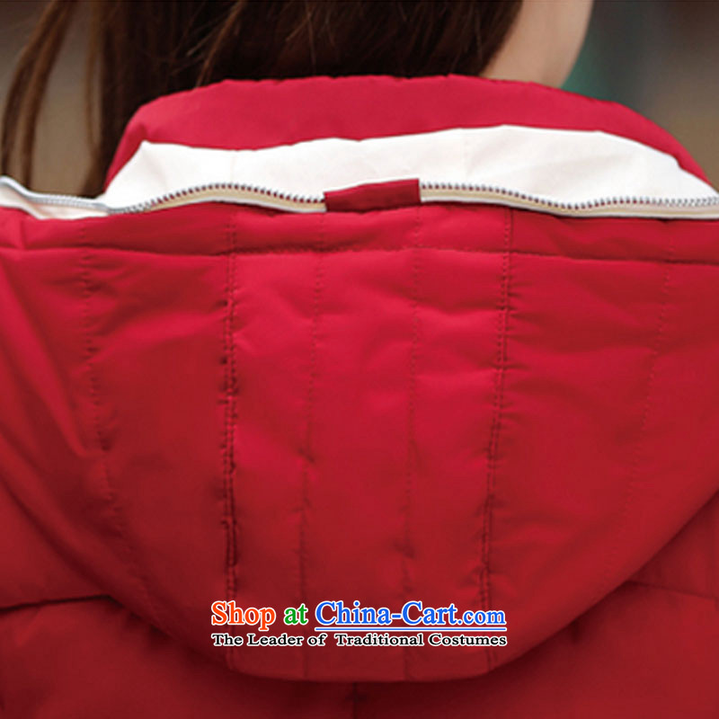 Recalling the 2015 autumn and winter-hee new larger female thick MM thin cotton Feather Clothing graphics COAT 0318 red color of the recalled that Hee.... XXL, shopping on the Internet