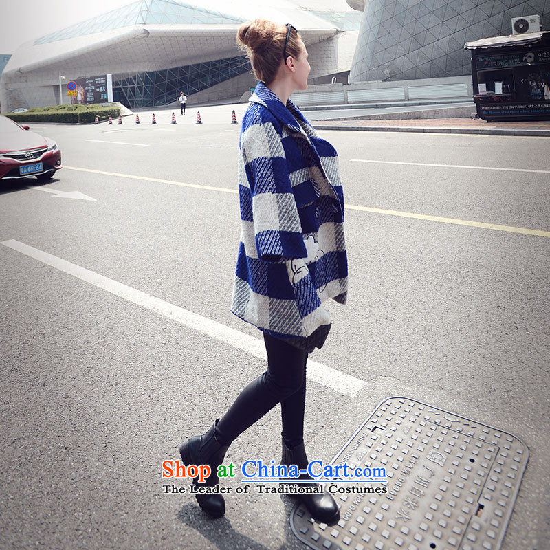 Use the new 2015-Soo Choo boxed version korea long hair? large jacket coat female?   Blue , L, mystery Soo , , , shopping on the Internet